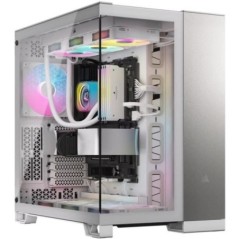 Boîtier PC - CORSAIR - CC-9011285-WW - 6500X Mid - Tower PC Case, White/Satin Gray Aluminum