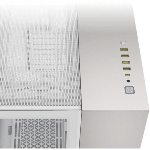 Boîtier PC - CORSAIR - CC-9011285-WW - 6500X Mid - Tower PC Case, White/Satin Gray Aluminum