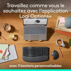 Souris ergonomique - sans fil - Logitech - ERGO M575S - Graphite