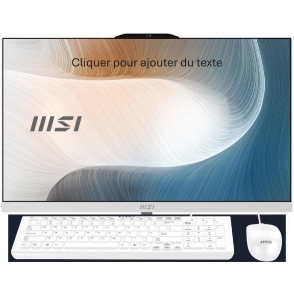 Ordinateur Tout-en-un - MSI - AM242 12M-2023XFR - 24'' FHD - Intel Core 5 120U - 16GB DDR5 SO-DIMM - Kit Clavier/souris