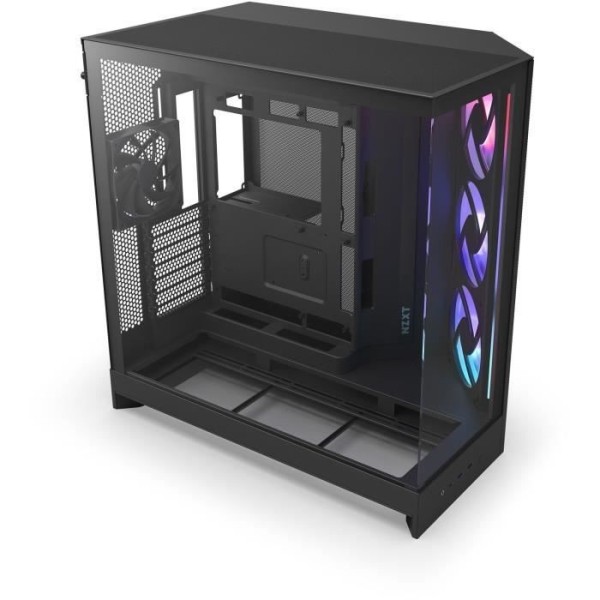 Boitier moyen-tour - NZXT - H9 Flow RGB - Double chambre - Ventilateurs RGB inclus - Noir