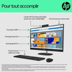 PC de bureau - HP - 27-cr0061nf - Processeur AMD Ryzen 5 - 16 Go RAM - 512 Go SSD - 27 pouces FHD