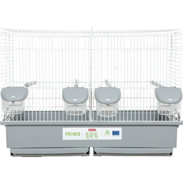 Cage d'élevage oiseaux - Zolux - Primo Cati - 57 x p34.5 x 41 cm - Blanc et gris