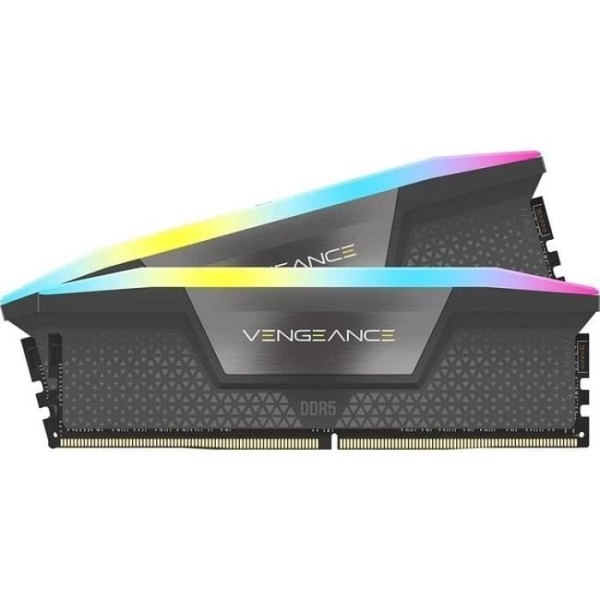 Mémoire RAM - CORSAIR - CMH32GX5M2B6000C38 - 32 Go 2x 16 Go - VENGEANCE RGB DDR5 Black Heatspreader 6000MT/s - DIMM - CL 38