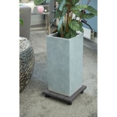 NATURE Tablette a roulettes pour plantes - Bois composite - H7 x 30 x 30 cm