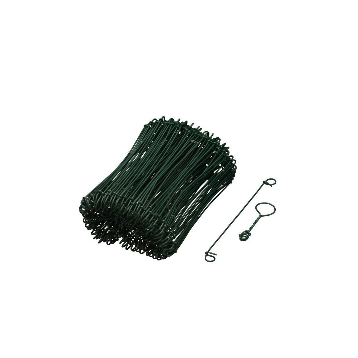 NATURE Lot de 200 Liens a boucle en acier galvanisé plastifié naturellement vert - (L16 cm x Ø1,4 mm)