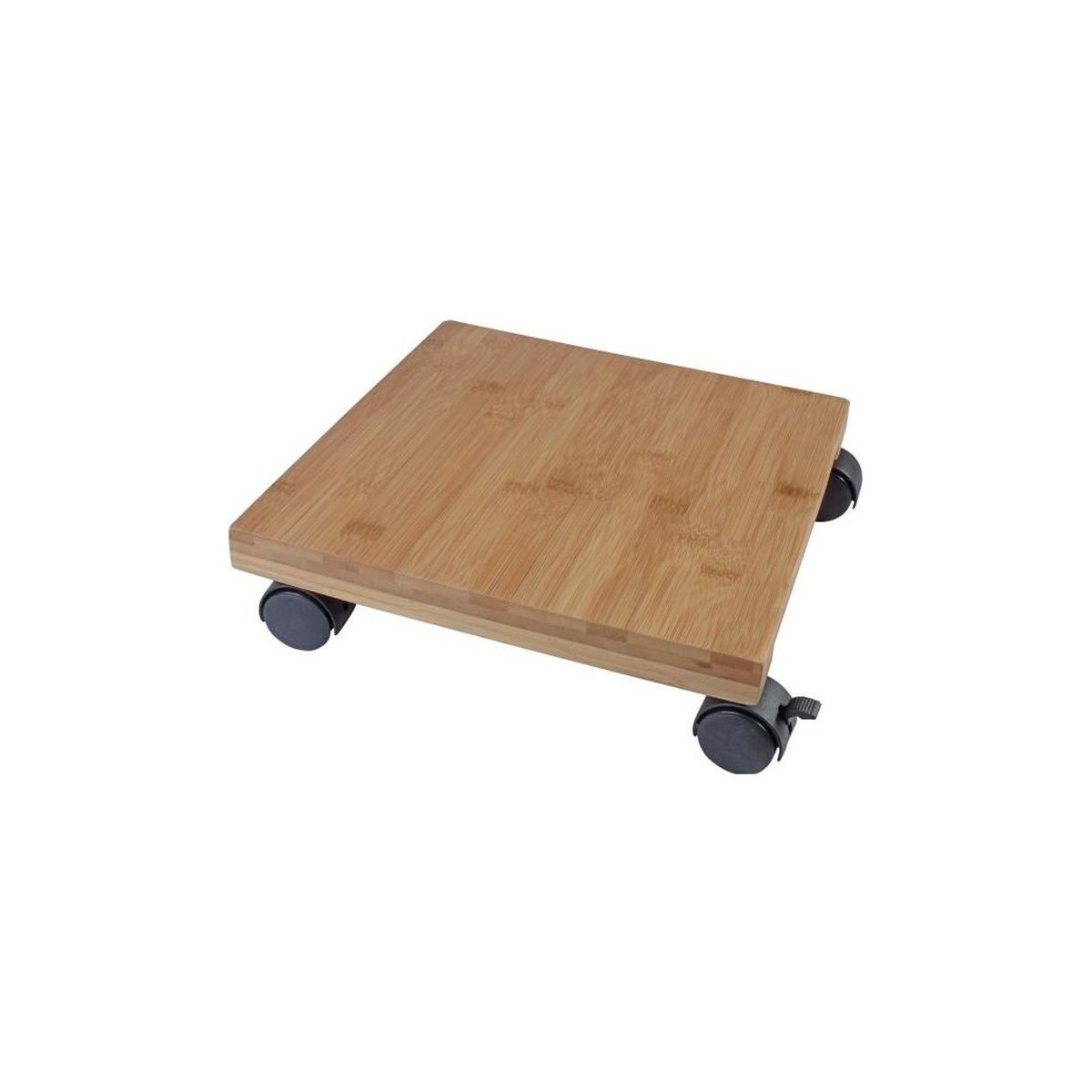 NATURE Tablette a roulettes pour plantes - Bambou composite - H8 x 30 x 30 cm