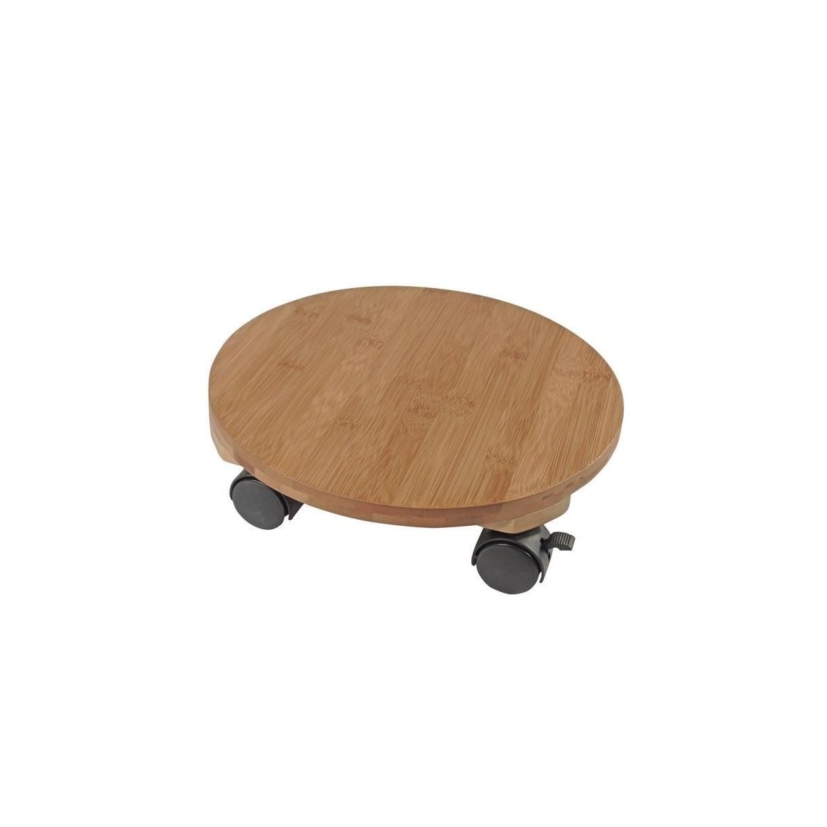 NATURE Tablette a roulettes pour plantes - Bambou composite - H8 x Ø30 cm