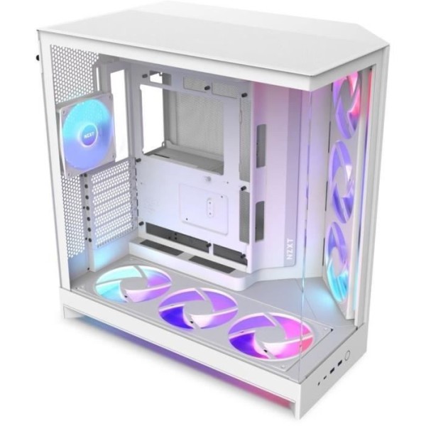Boitier moyen-tour - NZXT - H9 Flow - Double chambre - Panneaux mesh - Verre trempé