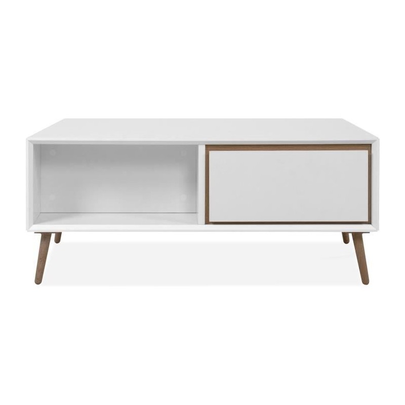 Table basse - ARONA - Rectangulaire - Blanc / Chene artisan - 94 x 40 x 55 cm Table basse - ARONA - Rectangulaire - Blanc / Chene artisan - 94 x 40 x 55 cm