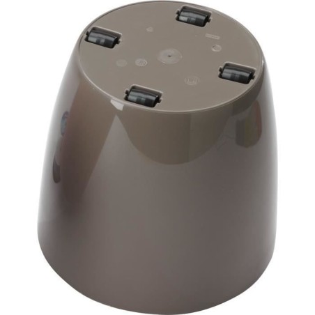 Cache-pot brillant - GARDEN ID - Shiny Taupe avec roulettes - 30 x 27 cm - Aspect céramique - Étanche - Déplacement aisé