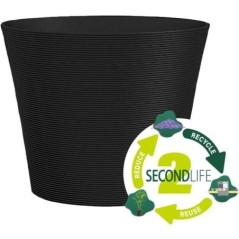 Pot de fleurs - GARDEN ID - Green Care Sense Noir-Anthracite - 40 x 34 cm - Garantie de 10 ans - 100% recyclé - Résistance UV 