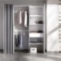 Dressing extensible avec rideau + 1 tiroir - Décor Blanc - L 160-113 x P 50 x H 205 cm - SUIT Dressing extensible avec rideau + 1 tiroir - Décor Blanc - L 160-113 x P 50 x H 205 cm - SUIT