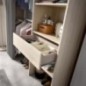 Dressing extensible avec rideau + 1 tiroir - SUIT - Décor chene naturel - Contemporain - Design Dressing extensible avec rideau + 1 tiroir - SUIT - Décor chene naturel - Contemporain - Design