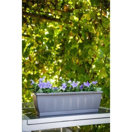 Jardiniere - GARDEN ID Terraflor - Anthracite 60cm - Solidité - Réserve d'eau - Recyclé & 100% recyclable - Volume pour plant