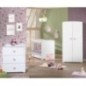 Armoire bébé Basic - MDF - Blanc - 2 portes - Bouton coeur rose - 85 x 175 x 56 cm - BABY PRICE Armoire bébé Basic - MDF - Blanc - 2 portes - Bouton coeur rose - 85 x 175 x 56 cm - BABY PRICE