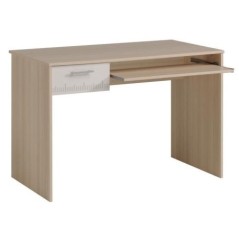 PARISOT Chambre enfant complete - Tete de lit + lit + commode + armoire + bureau - contemporain - Décor acacia clair et blanc -