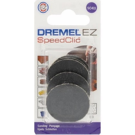 Disques de Ponçage DREMEL S411 EZ SpeedClic - Lot de 6 (Grain 60, Ø 30mm)
