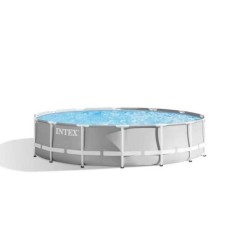 Kit Piscine hors sol tubulaire INTEX - Pris Frame - 427 x 107 cm - Ronde (Livrée avec pompe, bâche et échelle) - 26720NP