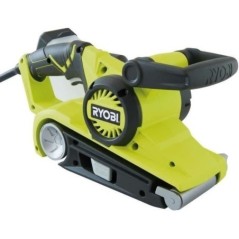RYOBI - Ponceuse a bande 800 W - 75 x 533 mm - 330 m/min - poignée pivotante + 3 bandes abrasives grain 60 / 100 / 120 - EBS800
