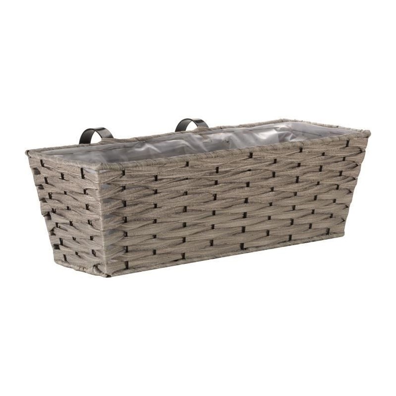 Jardiniere - Faux Rotin - Bari gris - 48 cm - SMART GARDEN Jardiniere - Faux Rotin - Bari gris - 48 cm - SMART GARDEN