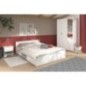 Chambre complete adulte: Lit 160 x 200 cm + armoire 3 portes et 2 tiroirs + 2 chevets - Décor Blanc - PARISOT Chambre complete adulte: Lit 160 x 200 cm + armoire 3 portes et 2 tiroirs + 2 chevets - Décor Blanc - PARISOT