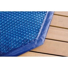 Bâche a bulles pour piscine bois UBBINK octogonale 400x610 - Bleue - 400 microns