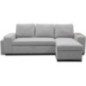 Canapé d'angle convertible réversible VALDO 3 a 4 places - Tissu Souris - Tablette avec USB - Coffre + Pouf - L247xP143xH86 cm Canapé d'angle convertible réversible VALDO 3 a 4 places - Tissu Souris - Tablette avec USB - Coffre + Pouf - L247xP143xH86 cm