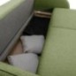 Canapé convertible BARI 3 places - Tissu olive - Coffre de rangement - L215 x H89 x P100 cm Canapé convertible BARI 3 places - Tissu olive - Coffre de rangement - L215 x H89 x P100 cm