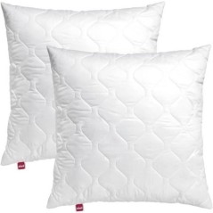 ABEIL Lot de 2 Oreillers a mémoire de forme matelassés- 60x60 cm - Blanc