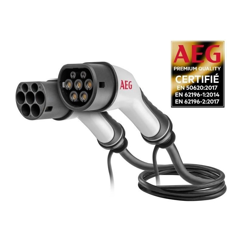 Câble de charge - AEG - 5123 - 16A pour véhicules électriques & hybrides rechargeables - 5m - Triphasé 16A 480V AC Câble de charge - AEG - 5123 - 16A pour véhicules électriques & hybrides rechargeables - 5m - Triphasé 16A 480V AC