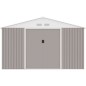 Abri de jardin en métal 10,85 m² - 340 x 319 x 210 cm - Kit d'ancrage inclus - Taupe