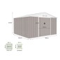 Abri de jardin en métal 10,85 m² - 340 x 319 x 210 cm - Kit d'ancrage inclus - Taupe