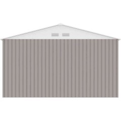 Abri de jardin en métal 10,85 m² - 340 x 319 x 210 cm - Kit d'ancrage inclus - Taupe