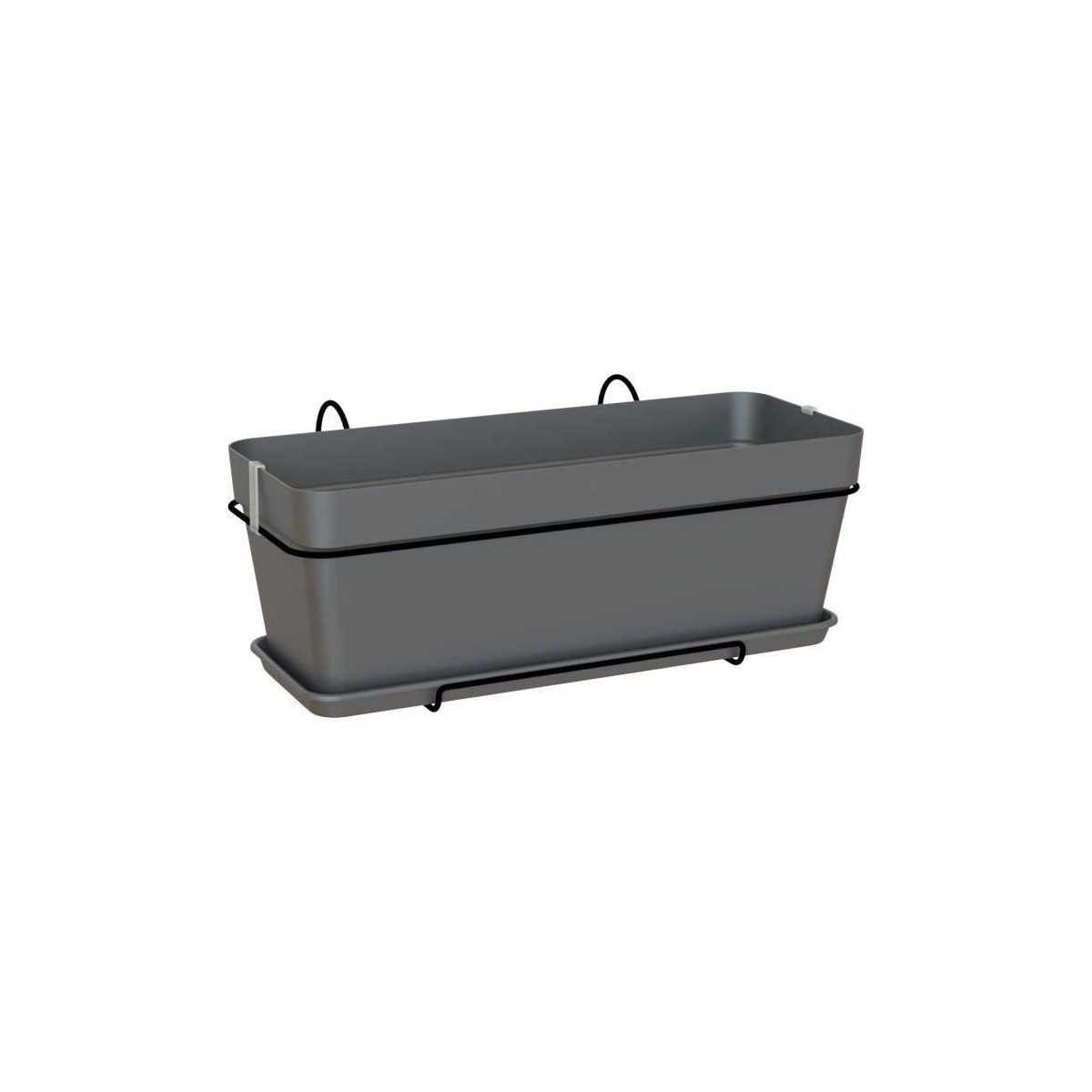 ARTEVASI - Kit Jardiniere capri 50cm v2 anthracite 50,2 x 28,5 x h20,7 cm - 1,54l