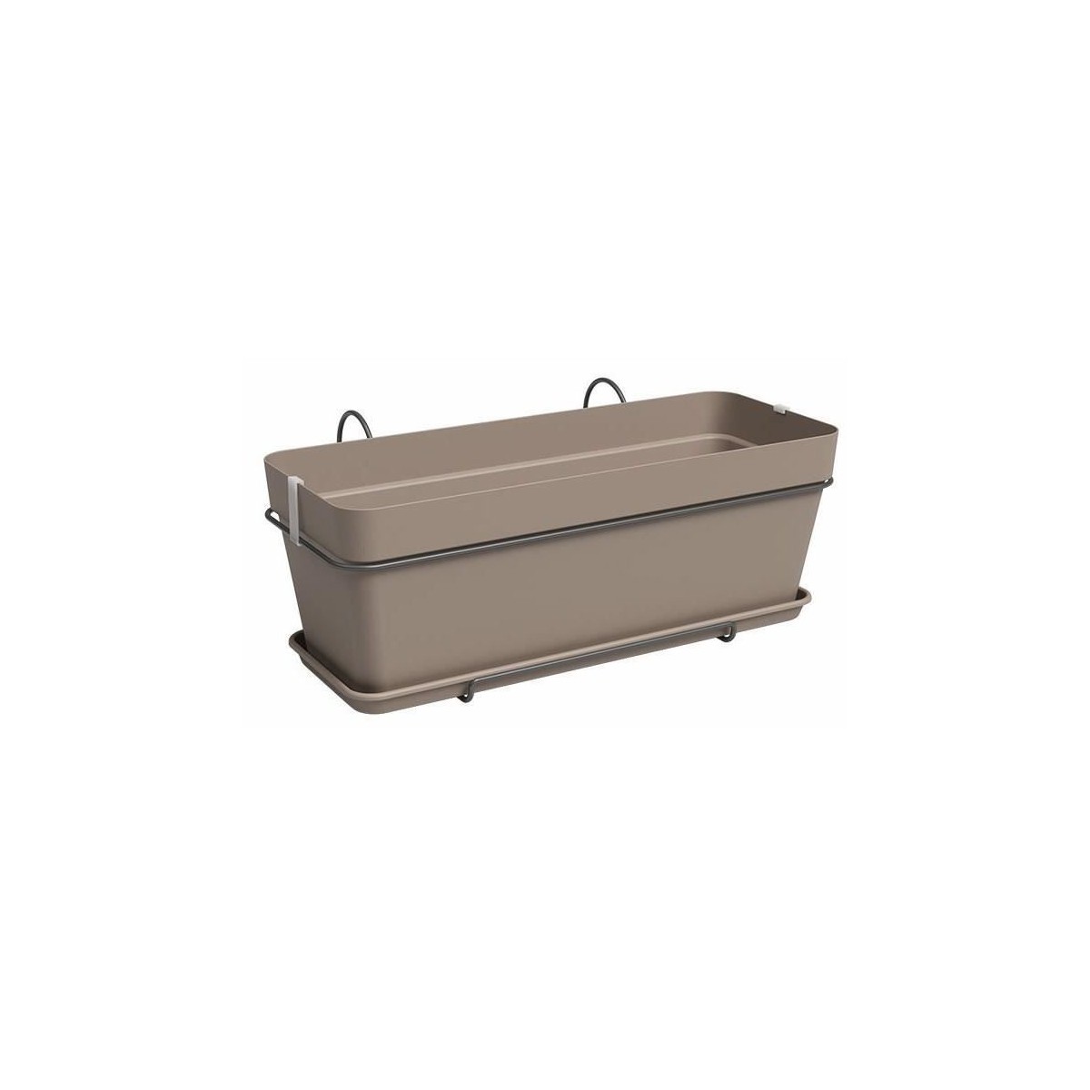 Kit Jardiniere - Plastique - Taupe - Rectangulaire - L50,2 x P28,5 x H20,7cm - ARTEVASI