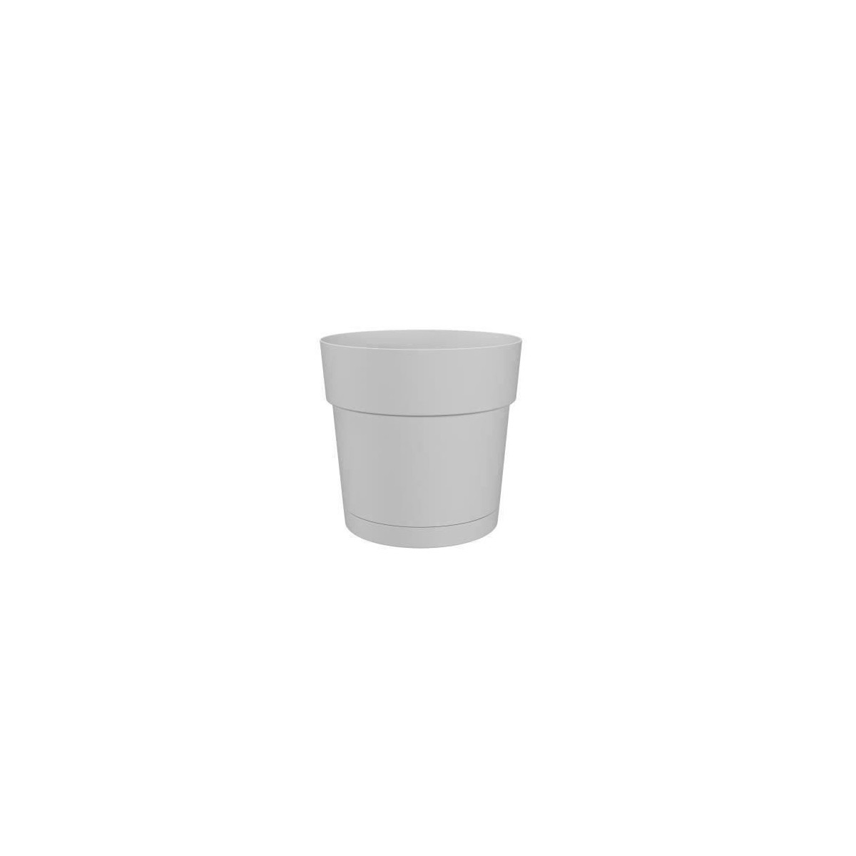 Pot a fleurs et plantes rond CAPRI LARGE - Plastique - Réservoir d'eau - diametre 30 cm - Taupe - ARTEVASI