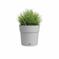 Pot a fleurs et plantes rond CAPRI LARGE - Plastique - Réservoir d'eau - diametre 30 cm - Gris clair - ARTEVASI