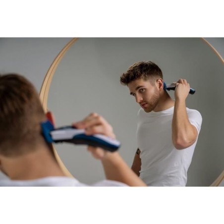 Tondeuse a cheveux - WAHL - COLOR PRO CORDLESS - 3,5 W - 8 sabots - Autonomie : 60 min - Bleu / Gris