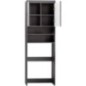 Meuble rangement sous machine a laver AMANDA - 2 portes - Gris Brillant - L63 x P24 x H187 cm Meuble rangement sous machine a laver AMANDA - 2 portes - Gris Brillant - L63 x P24 x H187 cm