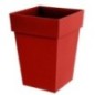 Pot de fleur carré Toscane - EDA PLASTIQUE - 39 x 39 x H 53 cm - Résistant gel et UV - Rouge rubis Pot de fleur carré Toscane - EDA PLASTIQUE - 39 x 39 x H 53 cm - Résistant gel et UV - Rouge rubis