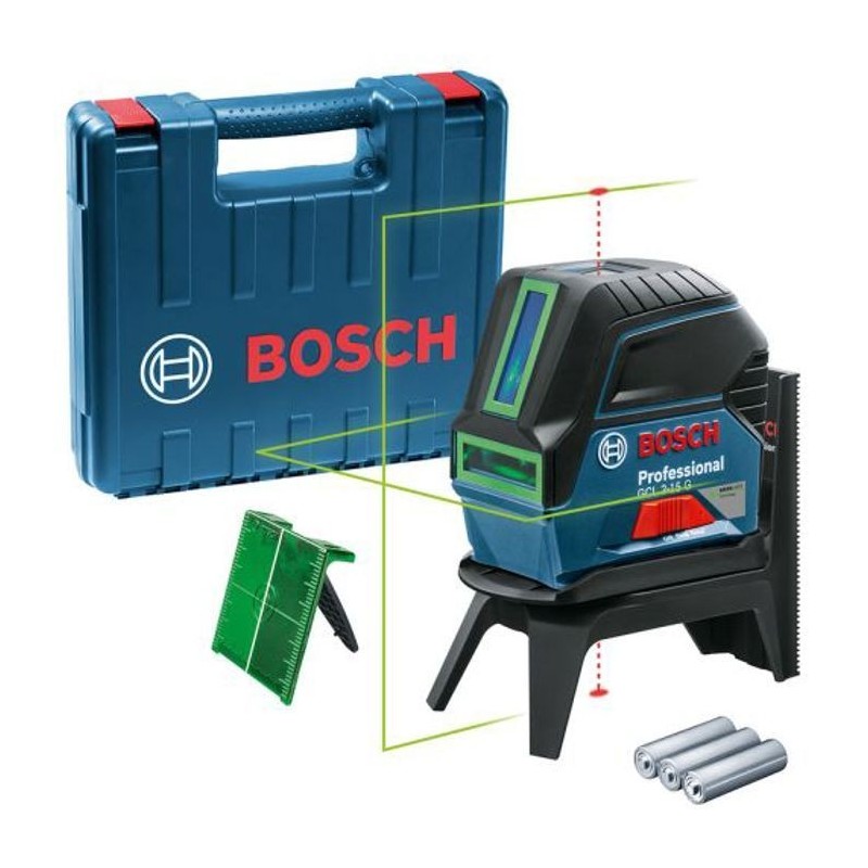 Laser ligne Bosch Professional GCL 2-15 G Portée 15 m + Support rotatif RM1 + Support fixe BM3 - 0601066J00
