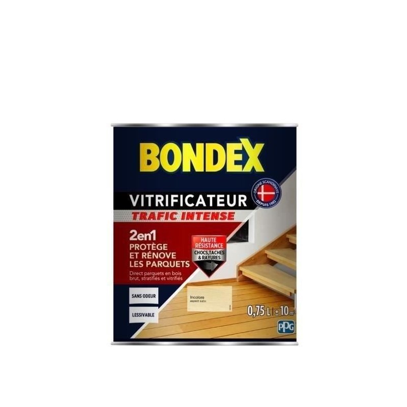 Vitrificateur Satin BONDEX pour Proteger et Rénover les Parquets et Escaliers - Incolore Vitrificateur Satin BONDEX pour Proteger et Rénover les Parquets et Escaliers - Incolore