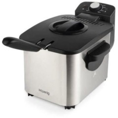 HKoeNIG DFX500 - Friteuse éléctrique - 3 L - 2200W - Température réglable - Corps en acier inoxydable - Panier amovible