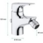 Mitigeur monocommande bidet - GROHE - Start Flow - Hauteur sous bec 46mm - Economie d'eau - Chromé Mitigeur monocommande bidet - GROHE - Start Flow - Hauteur sous bec 46mm - Economie d'eau - Chromé