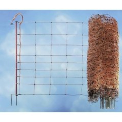 Kerbl Filet pour moutons OviNet électrifiable - Longueur 50 m - Hauteur 90 cm - 14 piquets