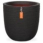 Capi Jardiniere Nature Rib 35 x 34 cm Noir KBLR932 Capi Jardiniere Nature Rib 35 x 34 cm Noir KBLR932