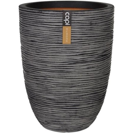 Capi Pot a fleurs Nature Rib élégant bas 46 x 58 cm Anthracite KOFZ783