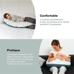 doomoo Coussin de Maternité et Coussin d'Allaitement Buddy, Ultra Confort, Certifié oeko-Tex, Ethnic Petrol