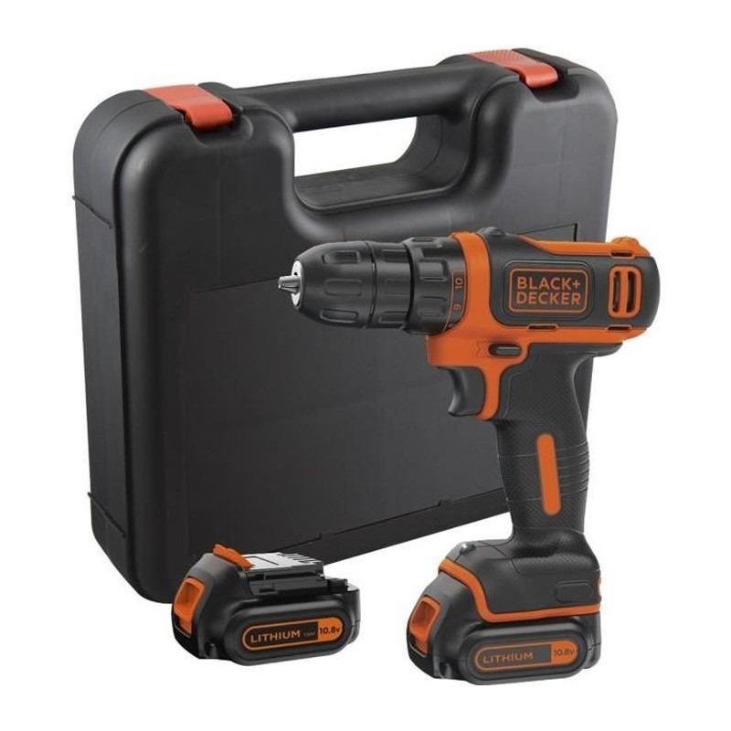 Visseuse sans-fil BLACK+DECKER BDCDD12KB-QW 12V avec 2 batteries 1,5 Ah et chargeur Visseuse sans-fil BLACK+DECKER BDCDD12KB-QW 12V avec 2 batteries 1,5 Ah et chargeur